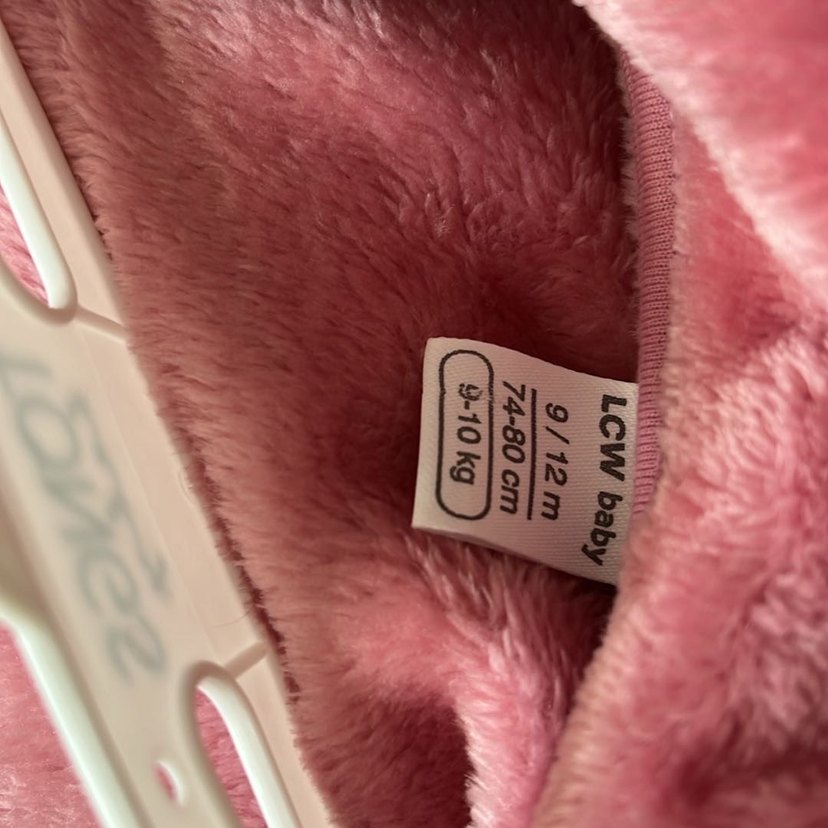 Pembe Peluş Kız Çocuk Kaban - Görsel 3