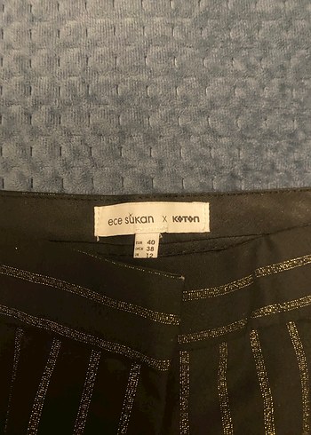40 Beden siyah Renk Çizgili Regular Fit Kadın Kumaş Pantolon