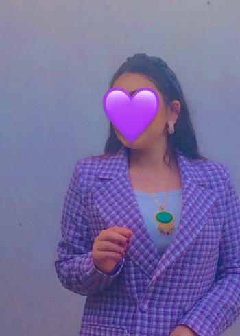 Lila düğmeli blazer ceket - Görsel 2