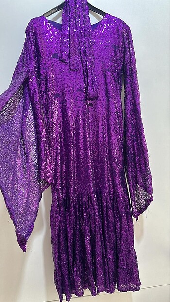 İçi astarlı 11 12 yaş kız çocuk pullu abiye elbise - Görsel 2