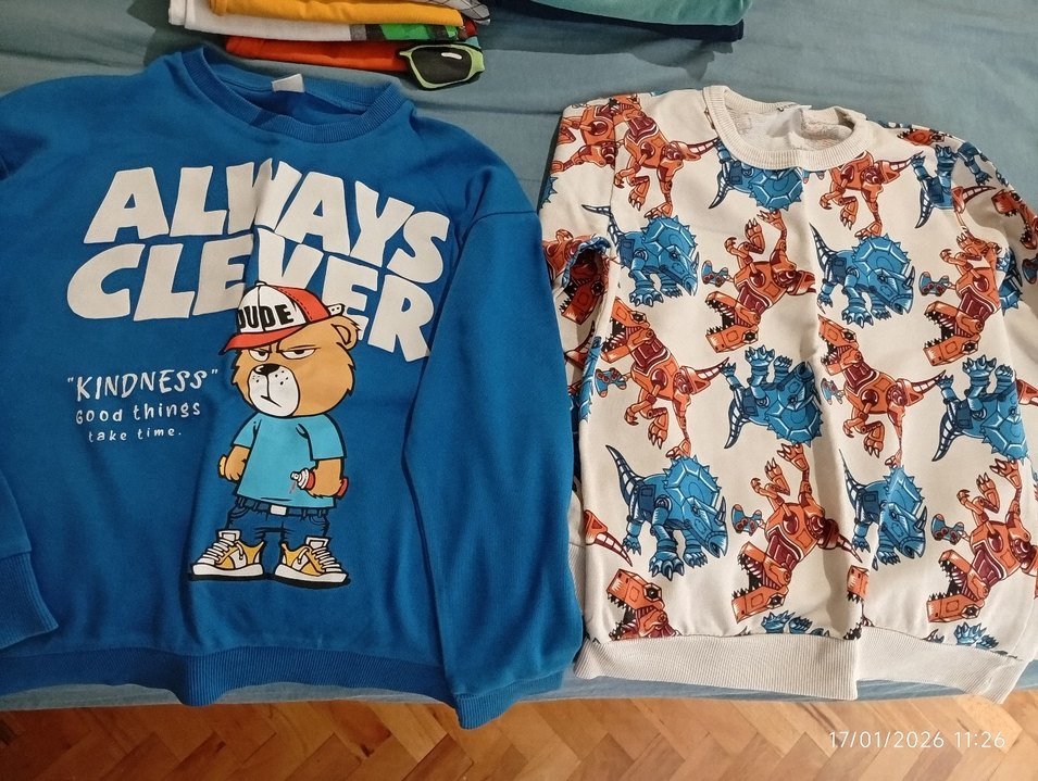 Erkek Çocuk Mavi Baskılı Sweatshirt - Görsel 2