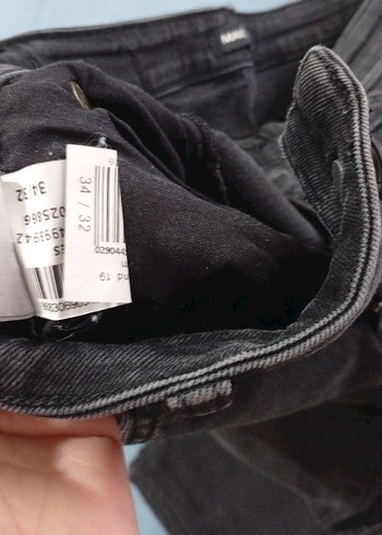 Gri Kadın Denim Kesim Jean - Görsel 4