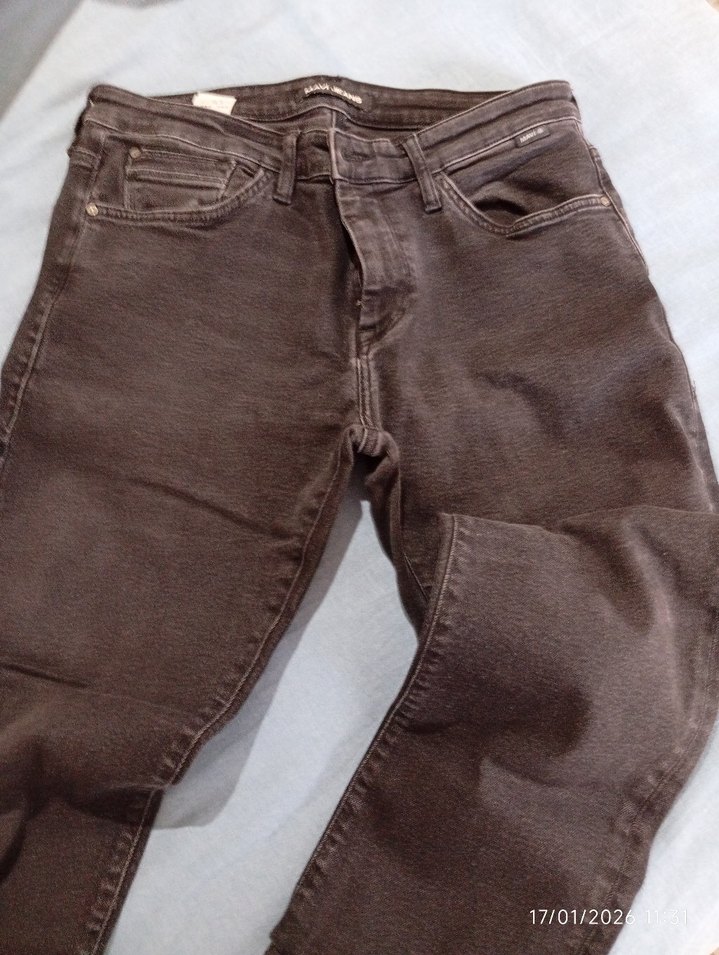 Gri Kadın Denim Kesim Jean - Görsel 5