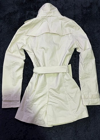 Kadın Krem Midi Kemerli Trençkot - Görsel 6