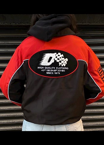 Kırmızı Baskılı Bomber Ceket - Görsel 2