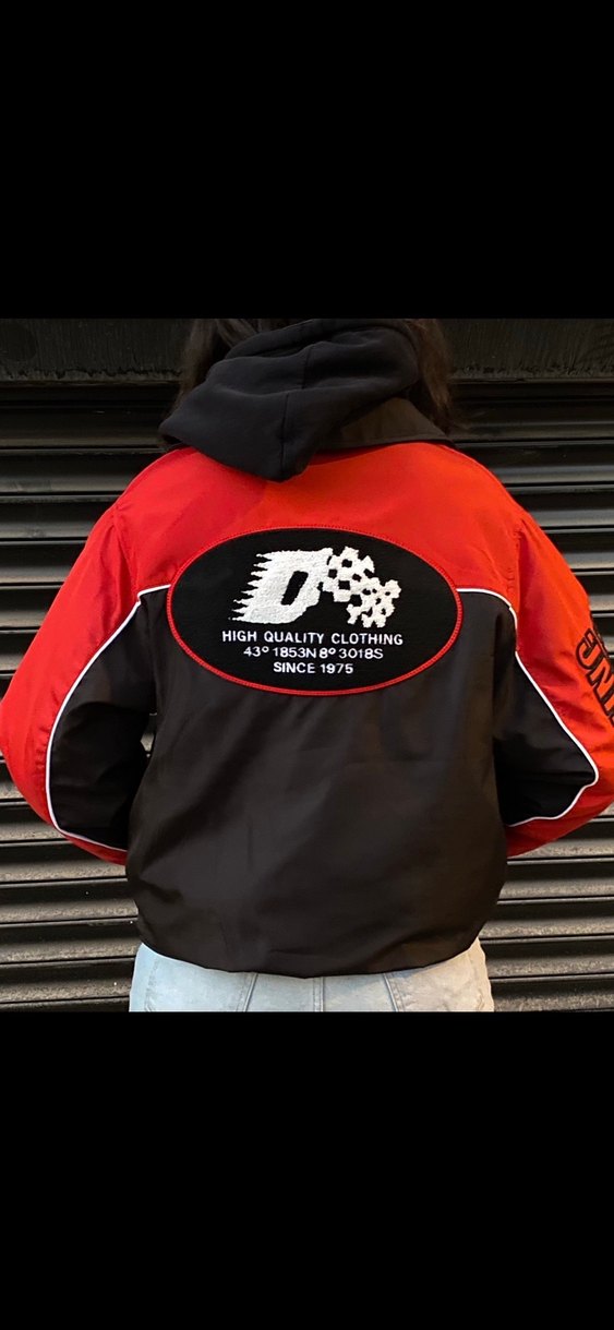 Kırmızı Baskılı Bomber Ceket - Görsel 2