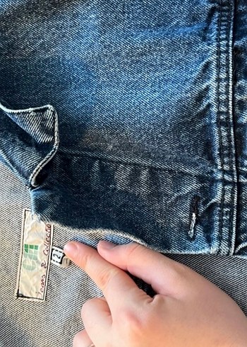 Düğmeli Koyu Mavi Kadın Denim Ceket - Görsel 3