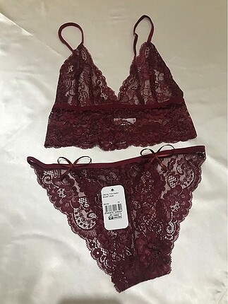 Diğer Bordo dantelli bralet takımı
