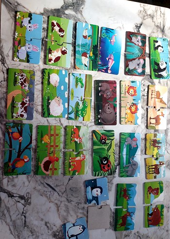 Beden Çocuklar için Hayvan Temalı Renkli Ahşap Puzzle