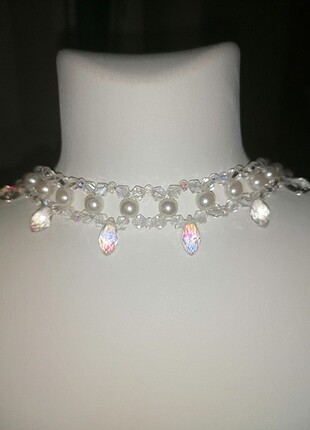 el yapımı boncuk choker kolye
