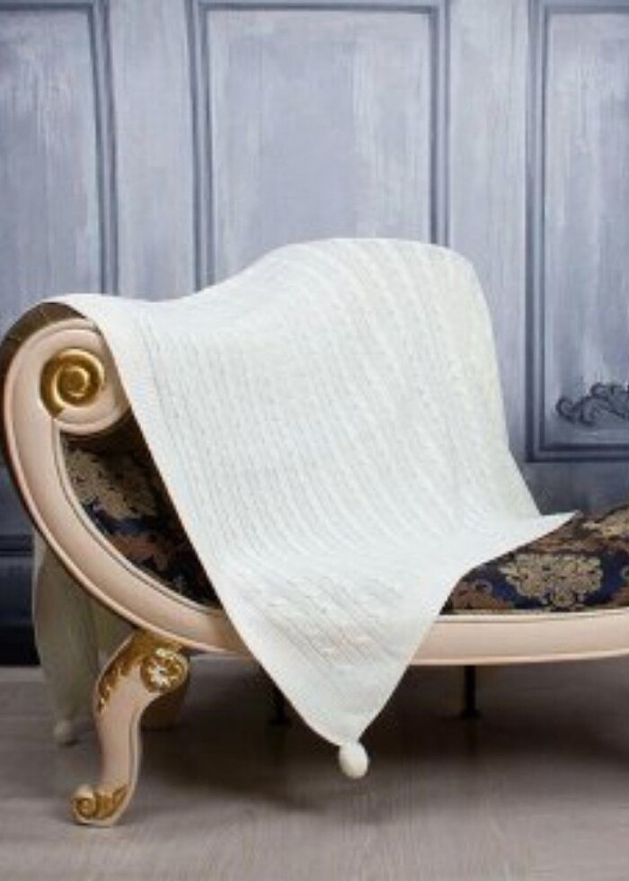 TRİKO ÖRGÜLÜ TV BATTANİYE 130_170 BEYAZ  - Görsel 2