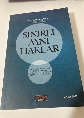 Sınırlı Ayni Haklar - Prof. Dr. Mehmet Ünal
