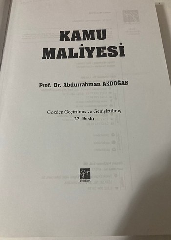 Kamu Maliyesi - Prof. Dr. Abdurrahman Akdoğan