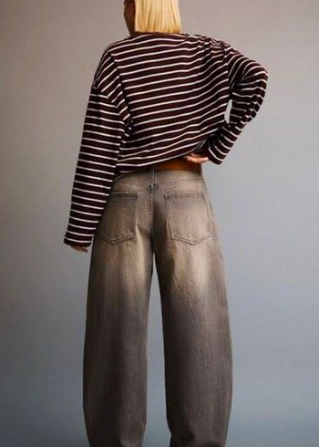 Bershka Bershka Gri Barrel Baggy Jean