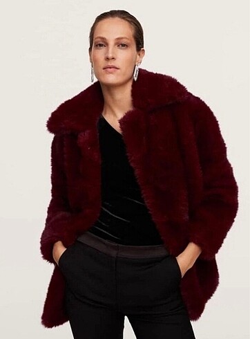 Mango bordo kürk