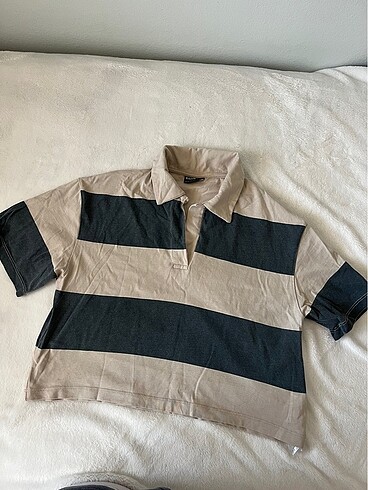 Vintage çizgili crop üst