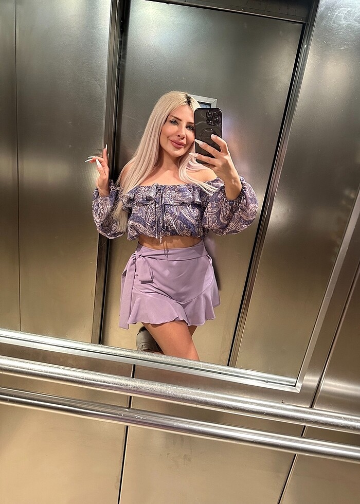 Lila şort etek - Görsel 2