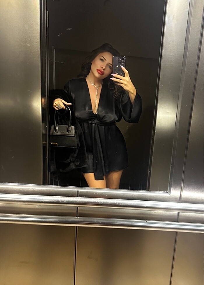 Saten mini tulum - Görsel 2