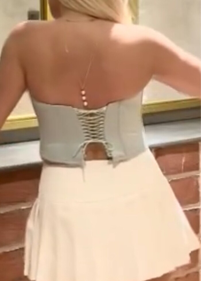 Su yeşili çiçekli korse büstiyer - Görsel 3