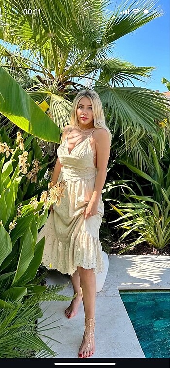 Zara fisto midi elbise