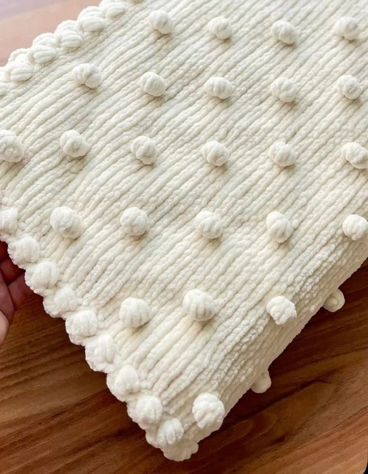 Bebek Örgü Battaniye Krem - Görsel 2