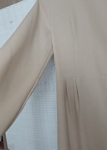 Trendyol & Milla Bej Uzun Keten Elbise, Yüksek Yaka, Salaş Kesim