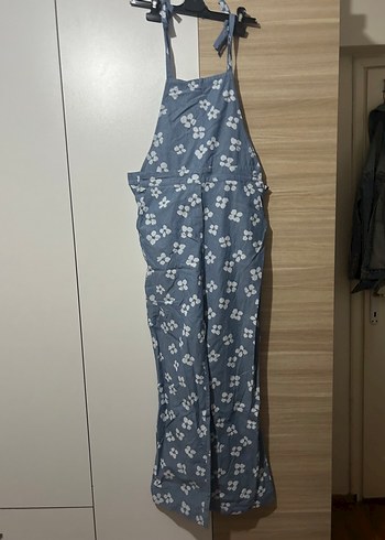 Kadın Mavi Çiçekli Tulum - Görsel 4