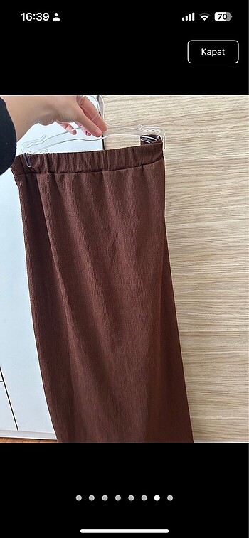 Kahverengi uzun elbise - Görsel 5