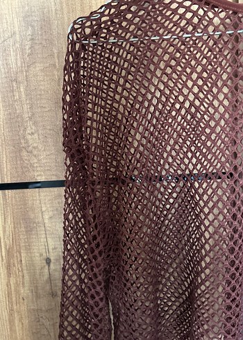 Bordo Örgü Uzun Kollu Bluz - Görsel 5