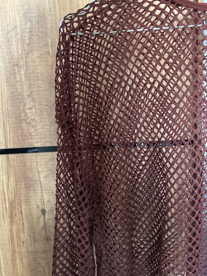 Bordo Örgü Uzun Kollu Bluz - Görsel 5