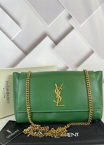 Beden çeşitli Renk YSL KATE MEDIUM REVERSIBLE CHAIN BAG IN SHINY LEATHER AND SUEDE