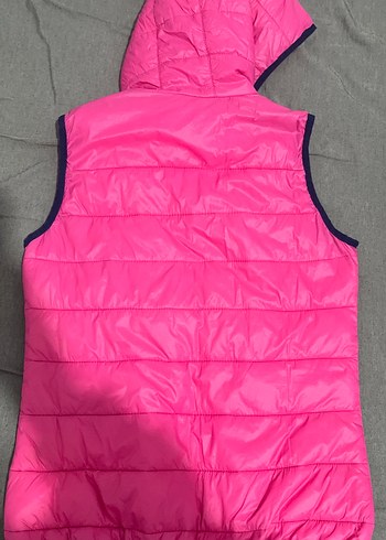 Kız Çocuk/Kadın Pembe Kapüşonlu Fermuarlı Yelek - Görsel 4