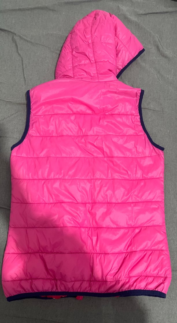 Kız Çocuk/Kadın Pembe Kapüşonlu Fermuarlı Yelek - Görsel 4