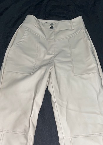 Krem Deri Kadın Pantolon - Görsel 4