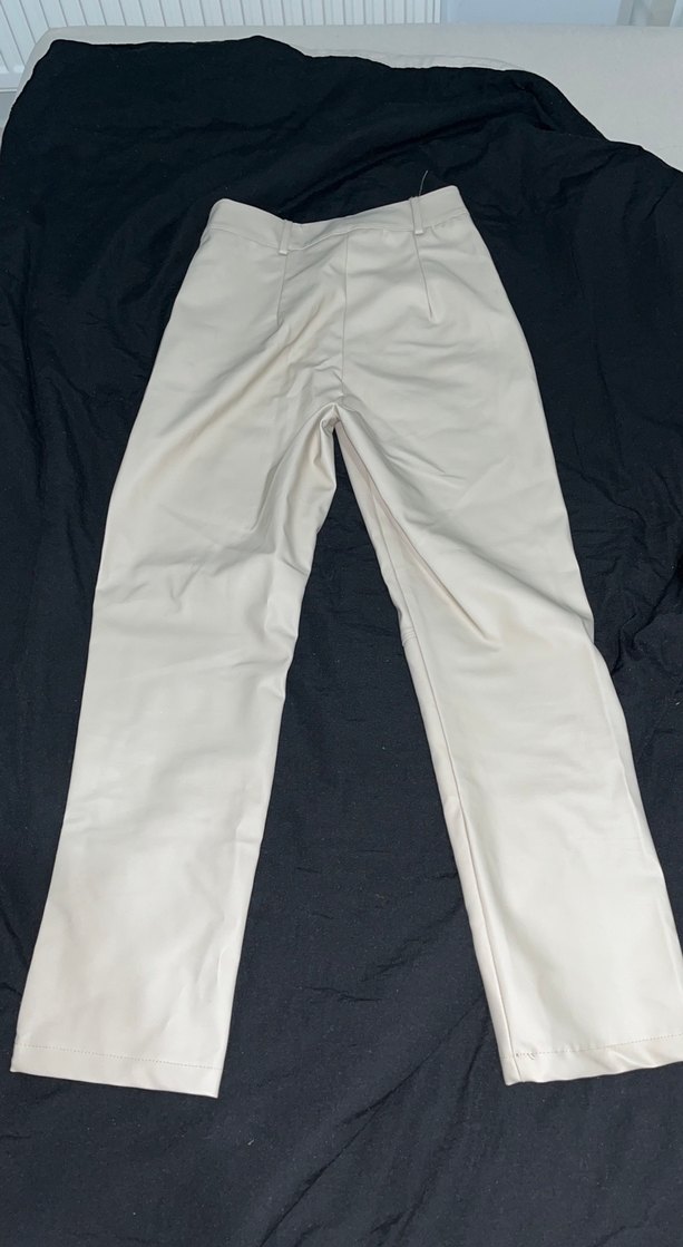 Krem Deri Kadın Pantolon - Görsel 5