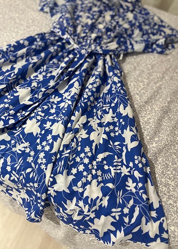 Mavi Baskılı Bohem midi - Görsel 3