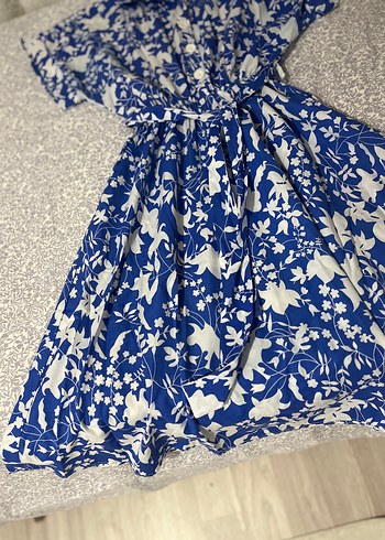 Mavi Baskılı Bohem midi - Görsel 4