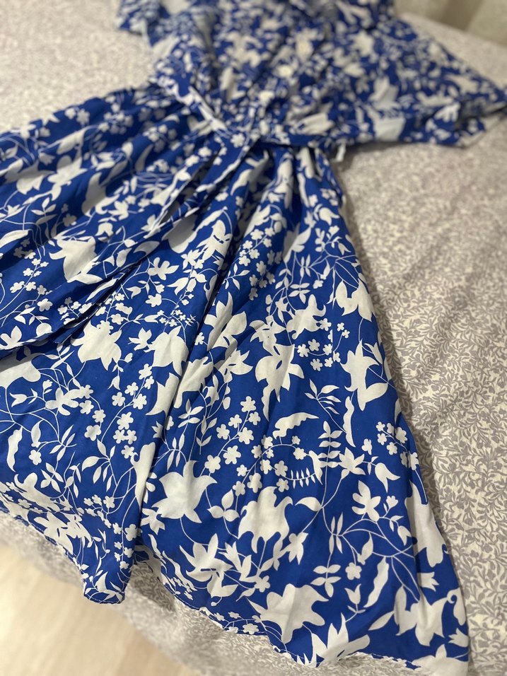 Mavi Baskılı Bohem midi - Görsel 3