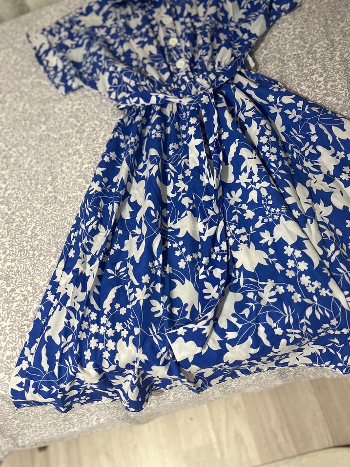 Mavi Baskılı Bohem midi - Görsel 4