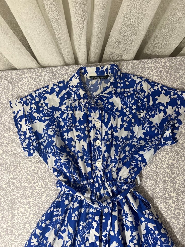 Mavi Baskılı Bohem midi - Görsel 2