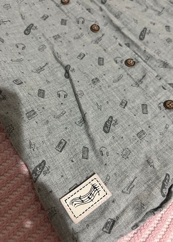 Erkek Çocuk Gri Baskılı Uzun Kollu Gömlek - Görsel 9