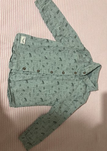 Erkek Çocuk Gri Baskılı Uzun Kollu Gömlek - Görsel 4