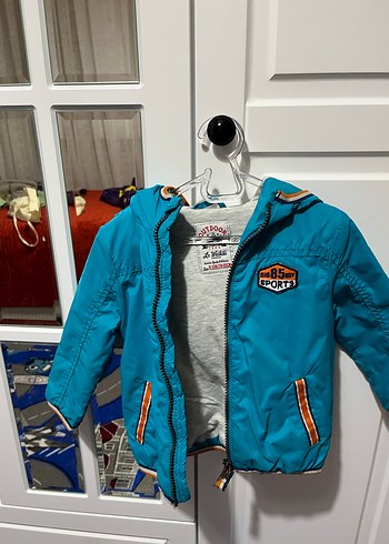 Mavi Fermuarlı Erkek Çocuk Mont - Görsel 4