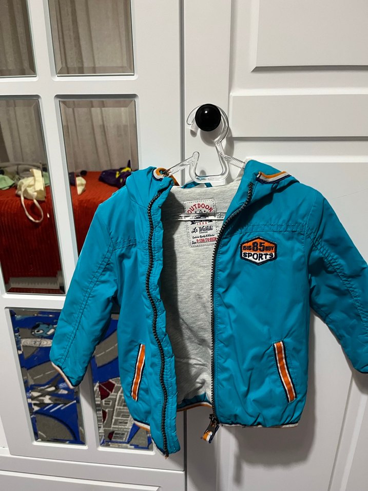 Mavi Fermuarlı Erkek Çocuk Mont - Görsel 4