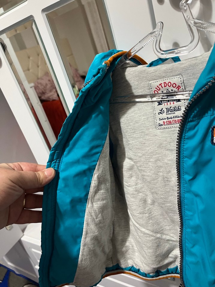 Mavi Fermuarlı Erkek Çocuk Mont - Görsel 5