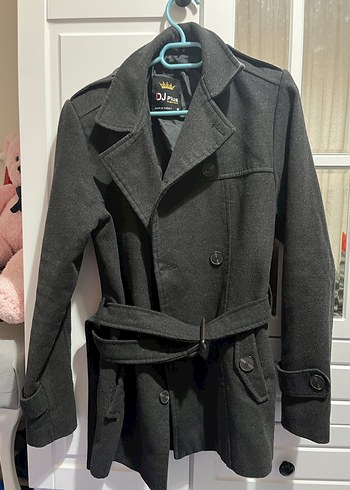 Düğmeli Gri Midi erkek Kaban - Görsel 8