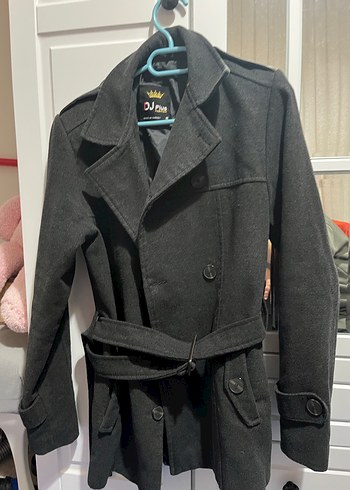 Düğmeli Gri Midi erkek Kaban - Görsel 7