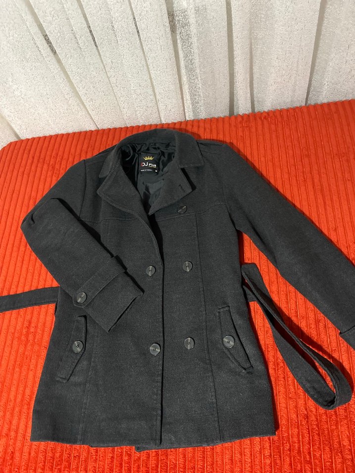 Düğmeli Gri Midi erkek Kaban - Görsel 2