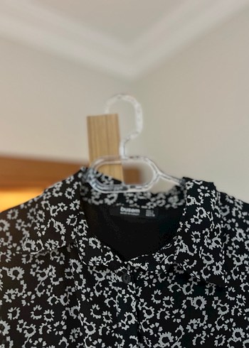 Düğmeli Siyah Midi Uzun Kollu tül elbise - Görsel 6