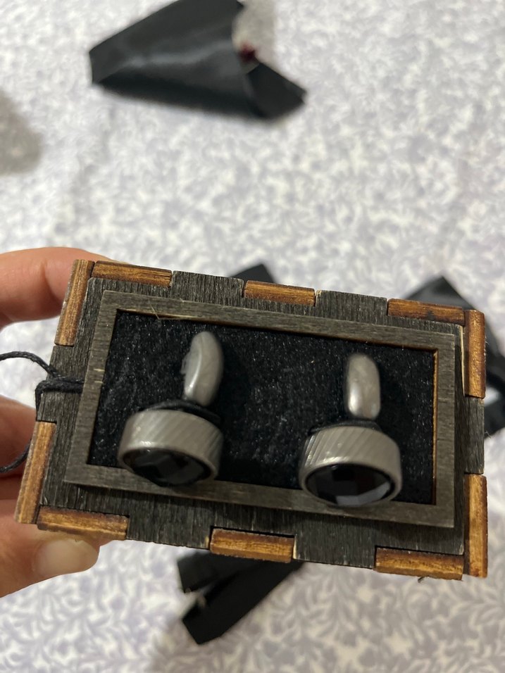 Siyah Vintage Gotik Erkek Kol Düğmeleri - Görsel 5